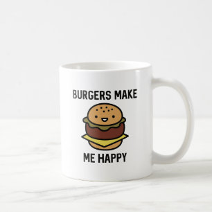 Caneca De Café Hambúrgueres Me Fazem Feliz