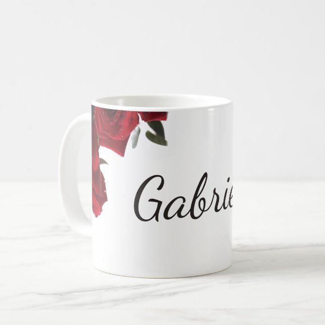 Caneca De Café HAMbyWG - Mug de Café - Personalizável com Rosa ve (Frente Esquerda)