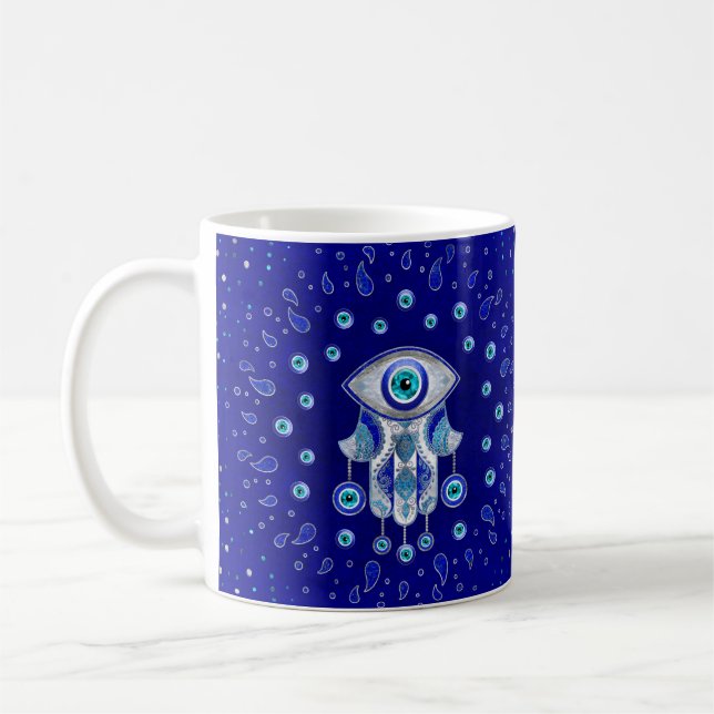 Caneca De Café Hamsa - Amulet Mau de Olhos (Esquerda)