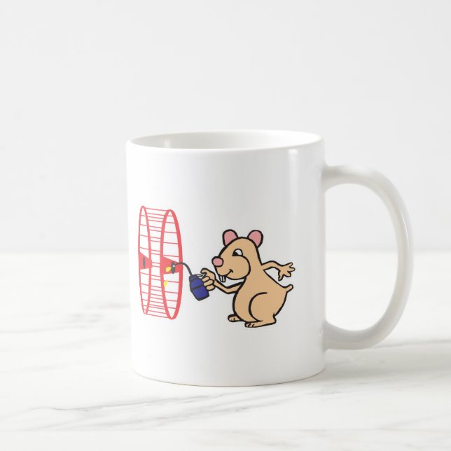 Caneca De Café hamster bobo na roda de oleado (Direita)