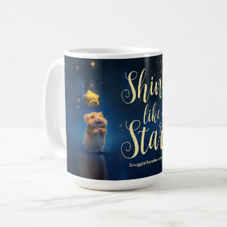 Caneca De Café Hamster bonito com texto brilhando como uma estrel