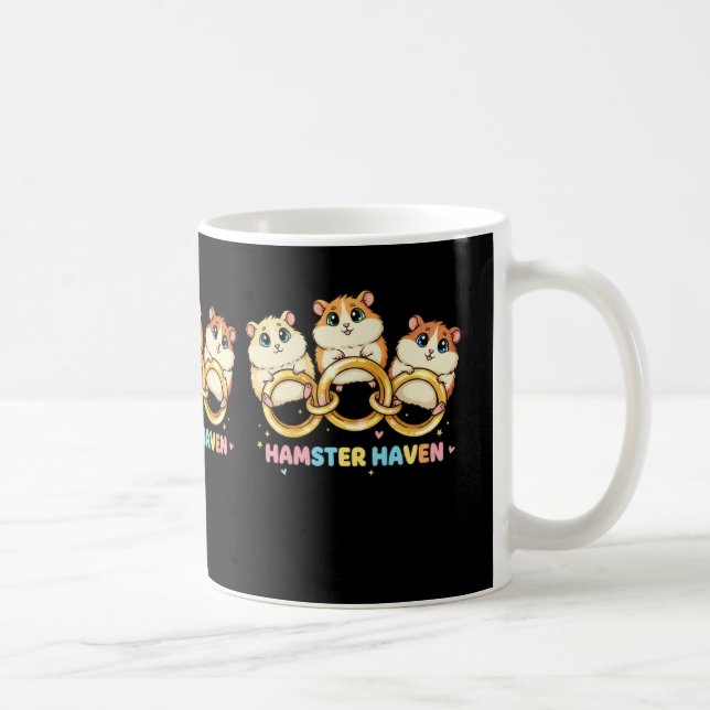 Caneca De Café Hamster Haven Cute Ring Design (Direita)