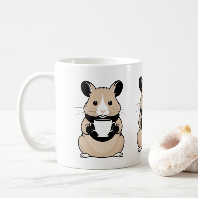 Caneca De Café Hamster Mug, Aniversário, Presentes (Com Donut)