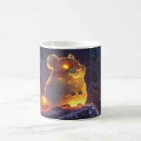 hamster renderizado em 3D, iluminado por dentro co