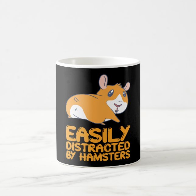 Caneca De Café Hamsters - Facilmente Distraídos Por Hamsters (Centro)