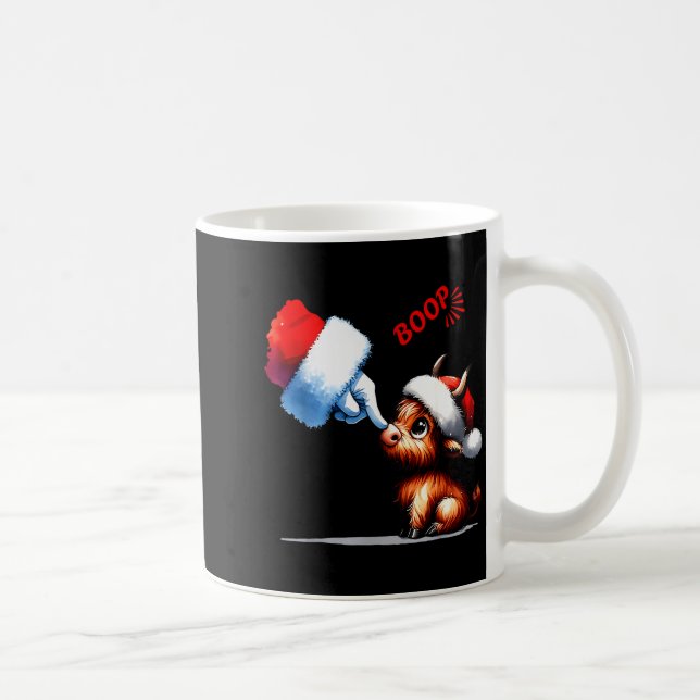 Caneca De Café Hand Boop Christmas Highland Cow Santa Farmer Anim (Direita)