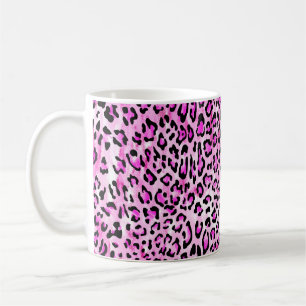 Caneca De Café hand draw pink color seamless leopard pattern / il