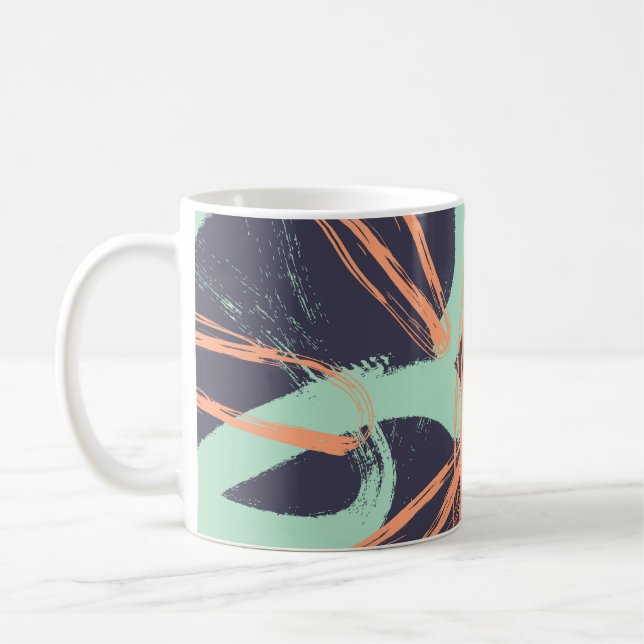 Caneca De Café Hand drawn brush hipster pattern in. Stylish geome (Esquerda)