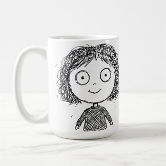 Caneca De Café Hand-Drawn Character Illustration – Artistic