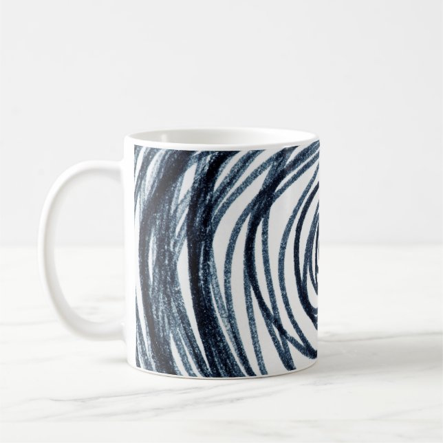 Caneca De Café Hand-drawn circles spiral pattern with abstract do (Esquerda)