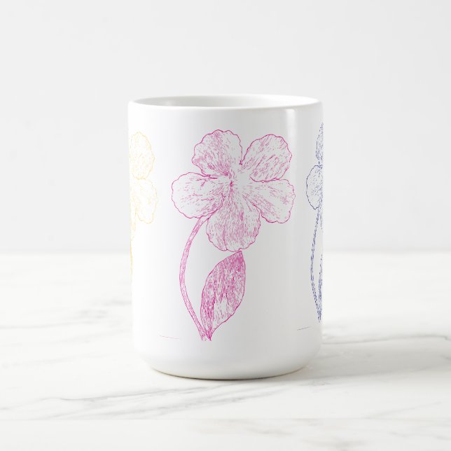 Caneca De Café Hand-Drawn Floral Design Mug (Centro)