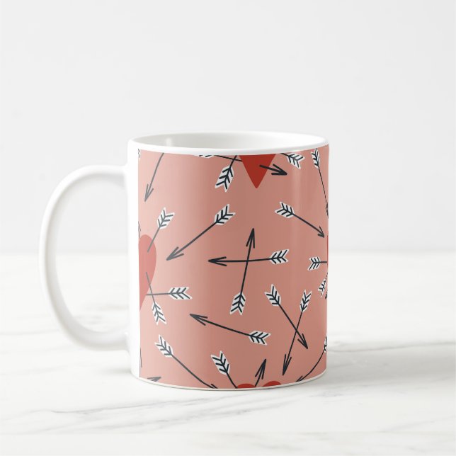 Caneca De Café Hand made seamless pattern with flat illustrations (Esquerda)