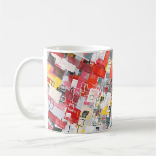 Caneca De Café Handmade surreal abstract pattern. Modern artistic