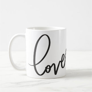 Caneca De Café Handwritten Calligraphy Script love 