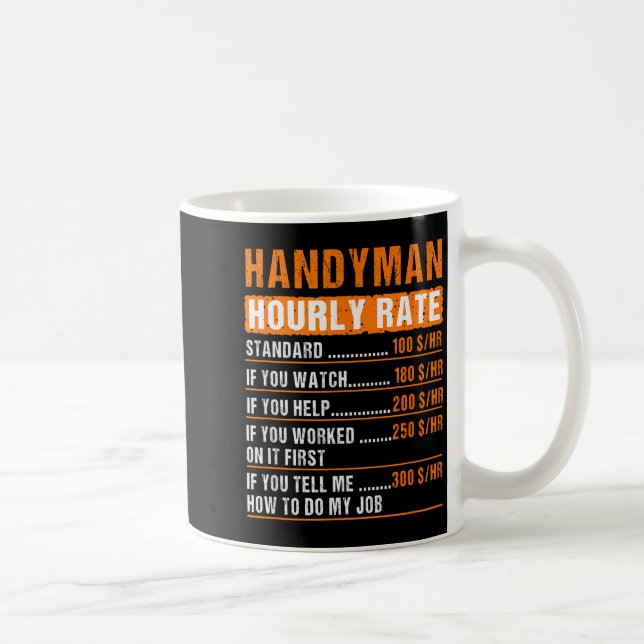 Caneca De Café Handyman Funny Hourly Rate Meme - Daddy Grandpa  (Direita)