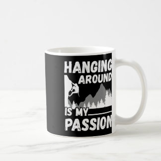 Caneca De Café Hanging Around Rock Climber Mountain Climbing Rock