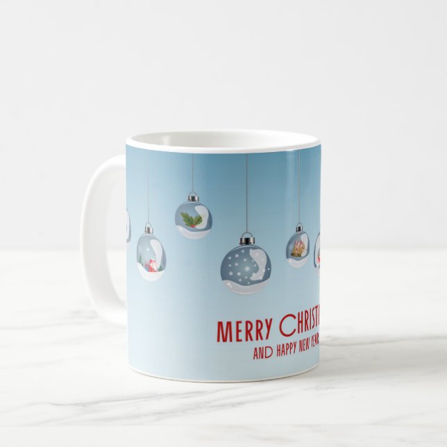 Caneca De Café Hanging Baubles Merry Christmas Mug (Frente Esquerda)