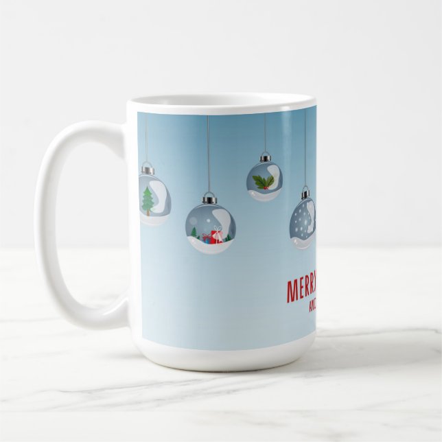 Caneca De Café Hanging Baubles Merry Christmas Mug (Esquerda)