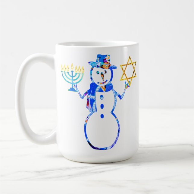 Caneca De Café Hanukkah, bonitão judeu Menorah Star de David (Esquerda)