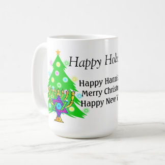 Caneca De Café Hanukkah e Natal juntos 