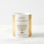 Caneca De Café Hanukkah, feriado judaico, Dourado e branco<br><div class="desc">Hanukkah Mug,  Feriado Judeu Dourado e Branco</div>