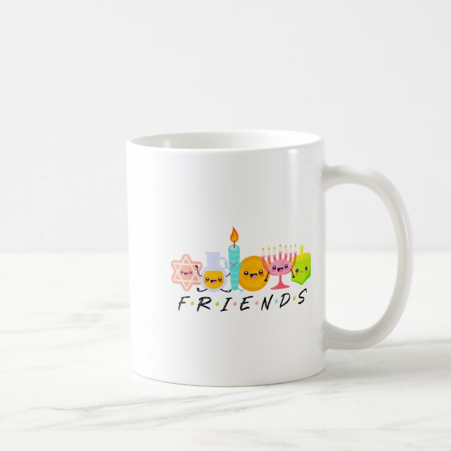 Caneca De Café Hanukkah Friends Menorah Traditional Jewish Dreide (Direita)