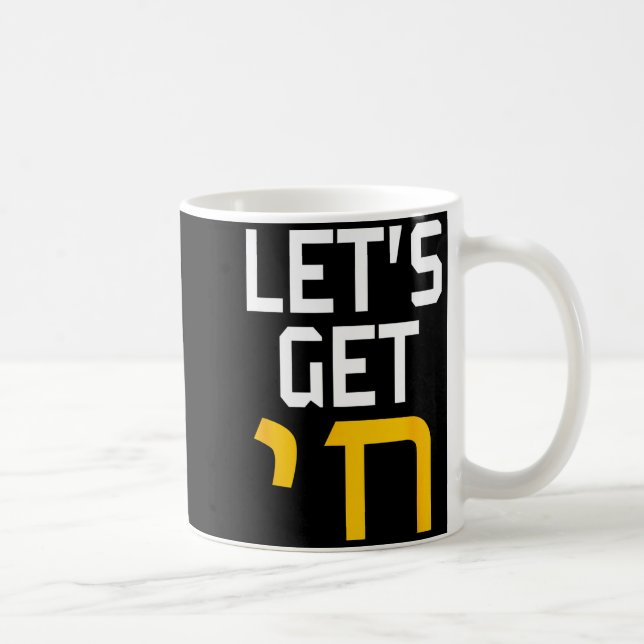 Caneca De Café Hanukkah Jew Hebrew Word Lets Get Chai  (Direita)