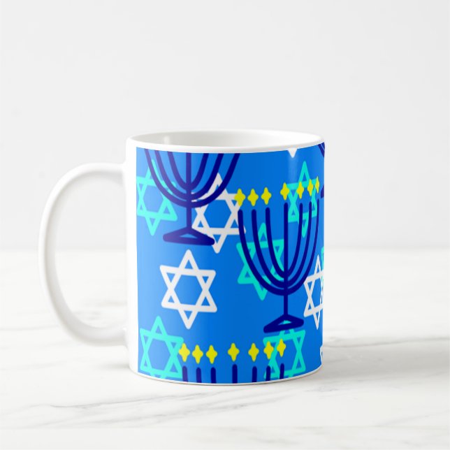 Caneca De Café Hanukkah Menorahs (Esquerda)