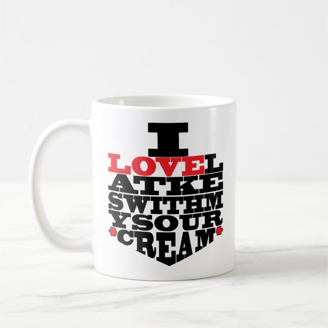 Caneca De Café Hanukkah Mug "I Love Latkes" (Esquerda)