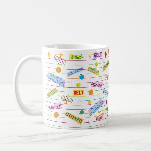 Caneca De Café Hanukkah Mug "Partido Chanukah" (Esquerda)