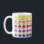 Caneca De Café Hanukkah Mug "Sonhos 3D"<br><div class="desc">Uma caneca de Hanukkah colorida. "3 D Dreidels" Chanukah Mug. Personalize a caneca excluindo o texto e substituindo pela sua própria mensagem. Escolha seu estilo, cor e tamanho de fonte favoritos. Crie um simples presente adicionando alguns doces à caneca, embrulhe-a em celofane e amarre-a com um arco. Aproveite! Obrigados para...</div>