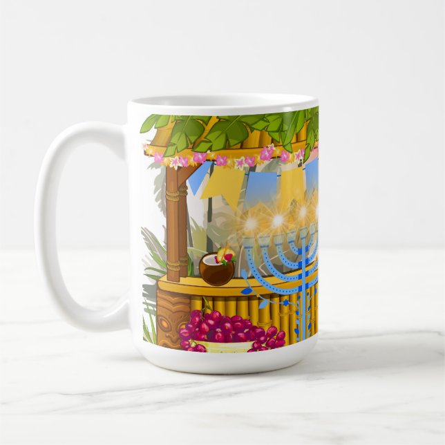 Caneca De Café Hanukkah personalizado - Bar Tiki do tema da praia (Esquerda)
