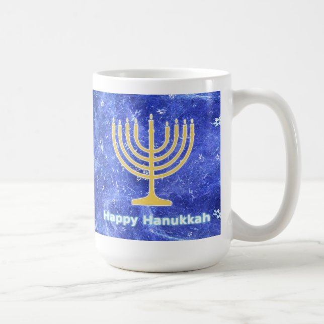 Caneca De Café Hanukkah Snowstorm Menorah (Direita)