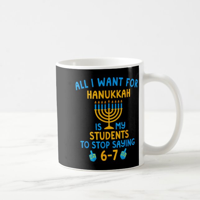 Caneca De Café Hanukkah Students Saying 6-7 67 Six Seven Hebrew S (Direita)