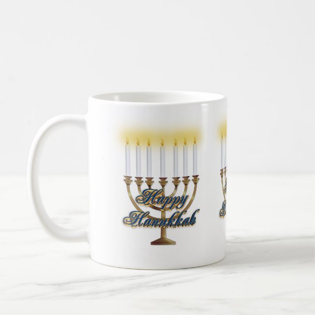 Caneca De Café Hanukkah velas assombram menorah (Esquerda)