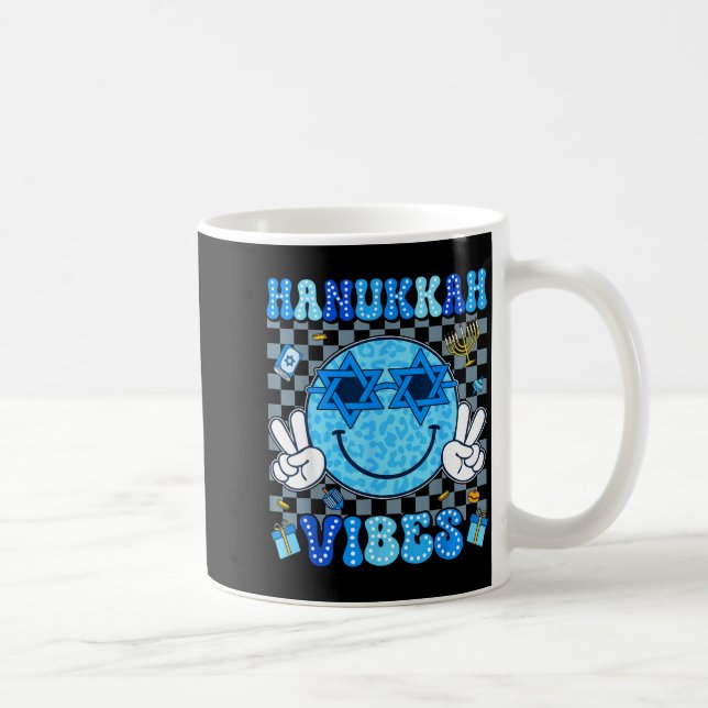 Caneca De Café Hanukkah Vibes Chanukah Pajama Happy Hanukkah Men  (Direita)