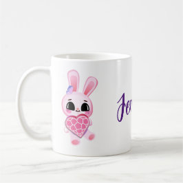 Caneca De Café Happiness magic sweet bunny in the rainbow