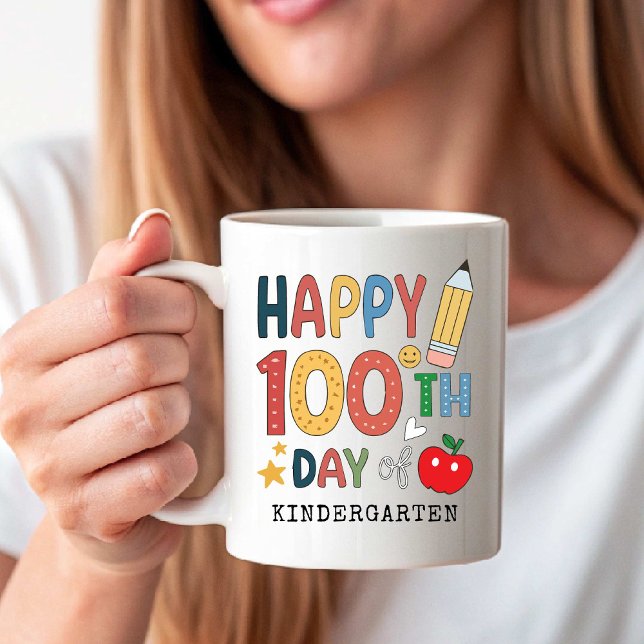 Caneca De Café Happy 100th Day of Kindergarten | Back to School (Happy 100th Day of Kindergarten | Back to School Coffee Mug)
