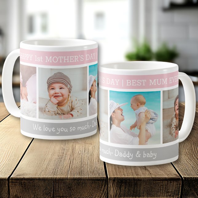 Caneca De Café Happy 1st Mother's Day Best Mum Ever 4 Photo (Criador carregado)