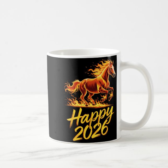 Caneca De Café Happy 2026 Year Of The Horse Chinese Zodiac New Ye (Direita)