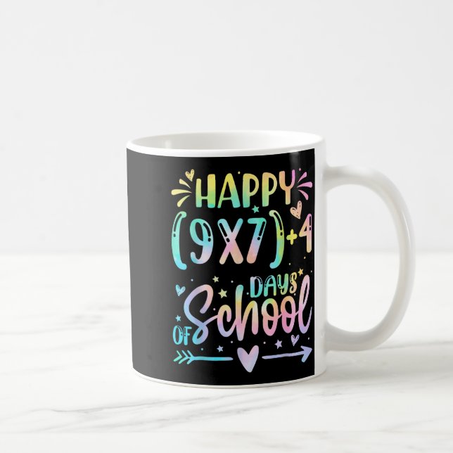 Caneca De Café Happy 67 Days Of School Math Teacher Students Six  (Direita)