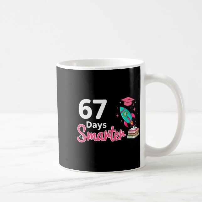 Caneca De Café Happy 67 Days Smarter School Student Teacher Kids  (Direita)