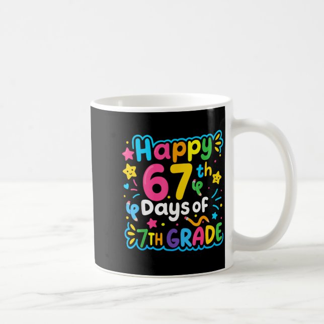 Caneca De Café Happy 67th Day Of 7th Grade School Meme 67 Kids Te (Direita)