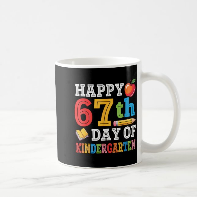 Caneca De Café Happy 67th Day Of Kindergarten Teacher Student 67  (Direita)
