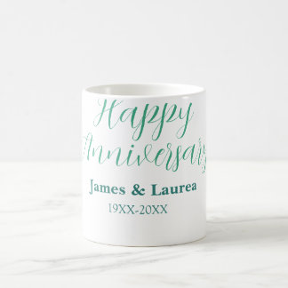 Caneca De Café Happy anniversary wedding name date year simple mi