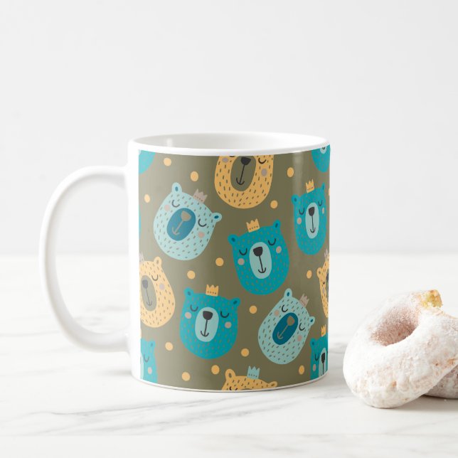 Caneca De Café Happy Bear Kings (Com Donut)