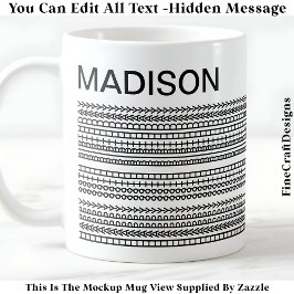 Caneca De Café Happy Birthday & Name Hidden Message 093B Coffee