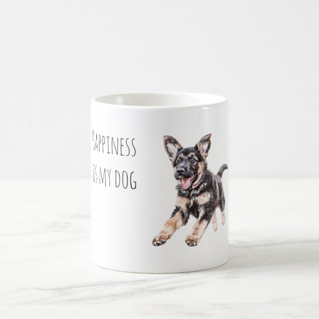 Caneca De Café Happy Black Cream Dog  (Centro)