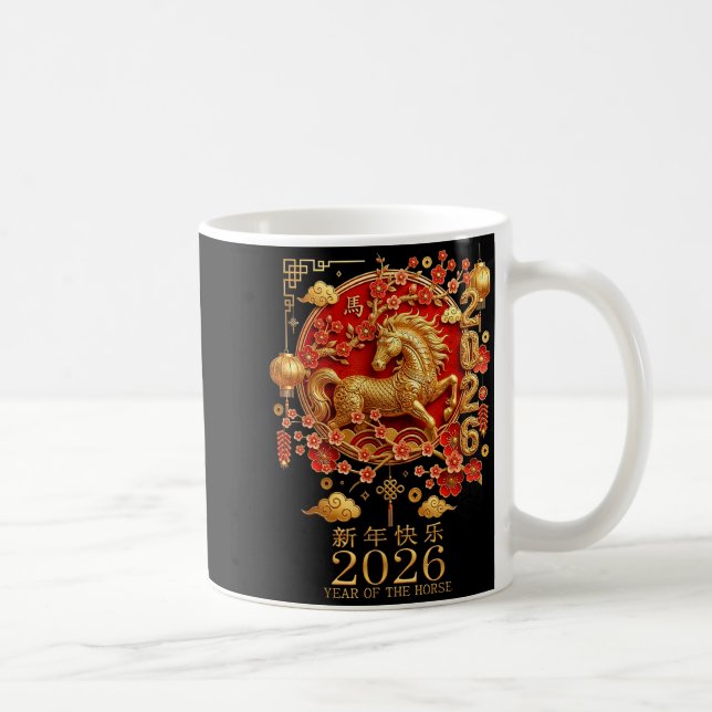 Caneca De Café Happy Chinese Lunar New Year Of The Horse 2026  (Direita)