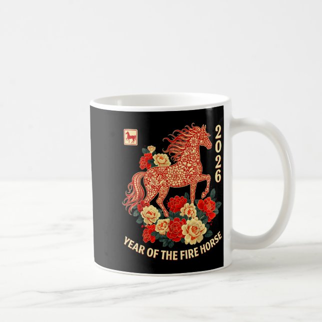 Caneca De Café Happy Chinese Lunar New Year Of The Horse 2026 Kid (Direita)